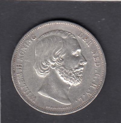 Beschrijving: 2 1/2 Gulden WILLEM III 